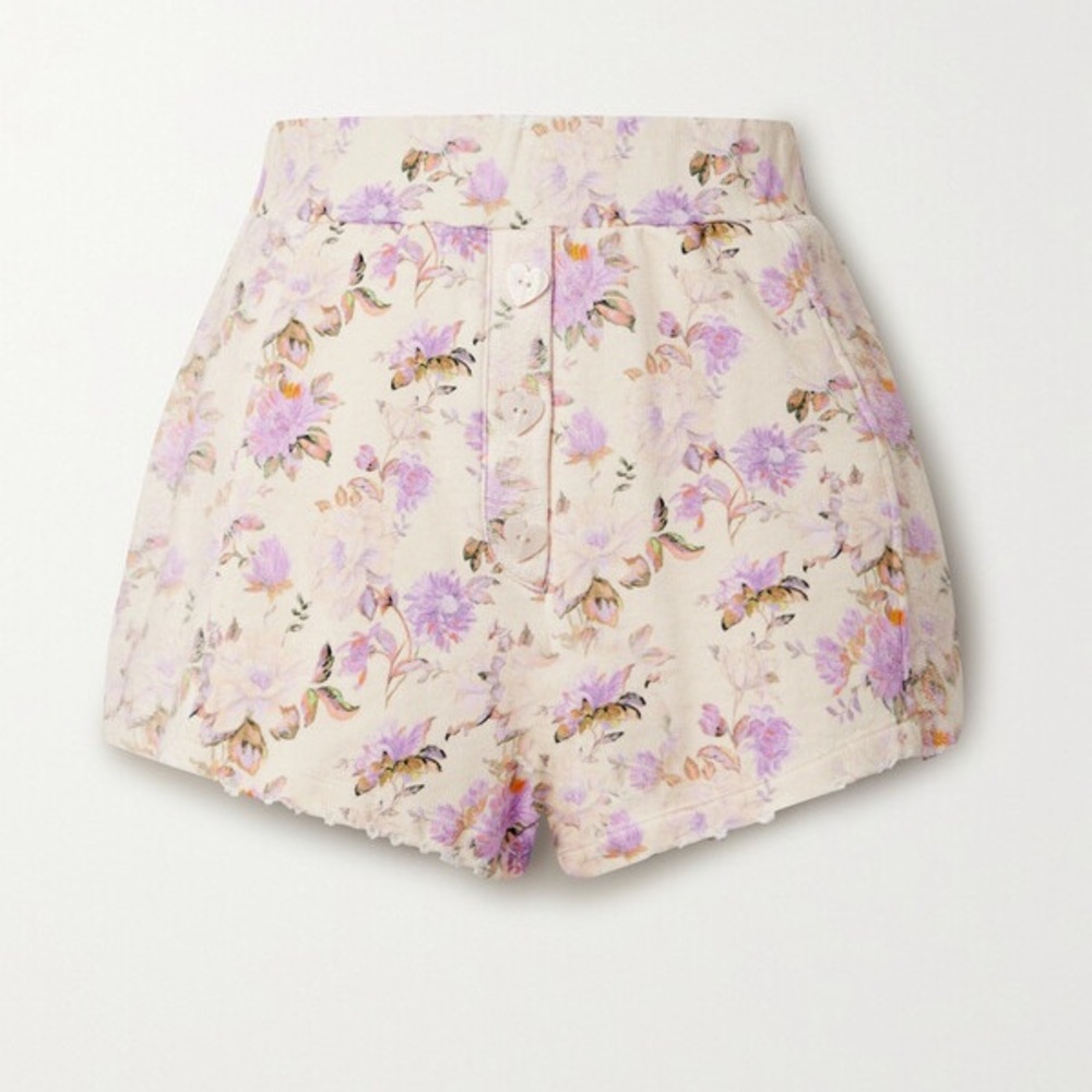 LOVE SHACK FANCY renaldo shorts in ultra violet clouds
perfect for summer